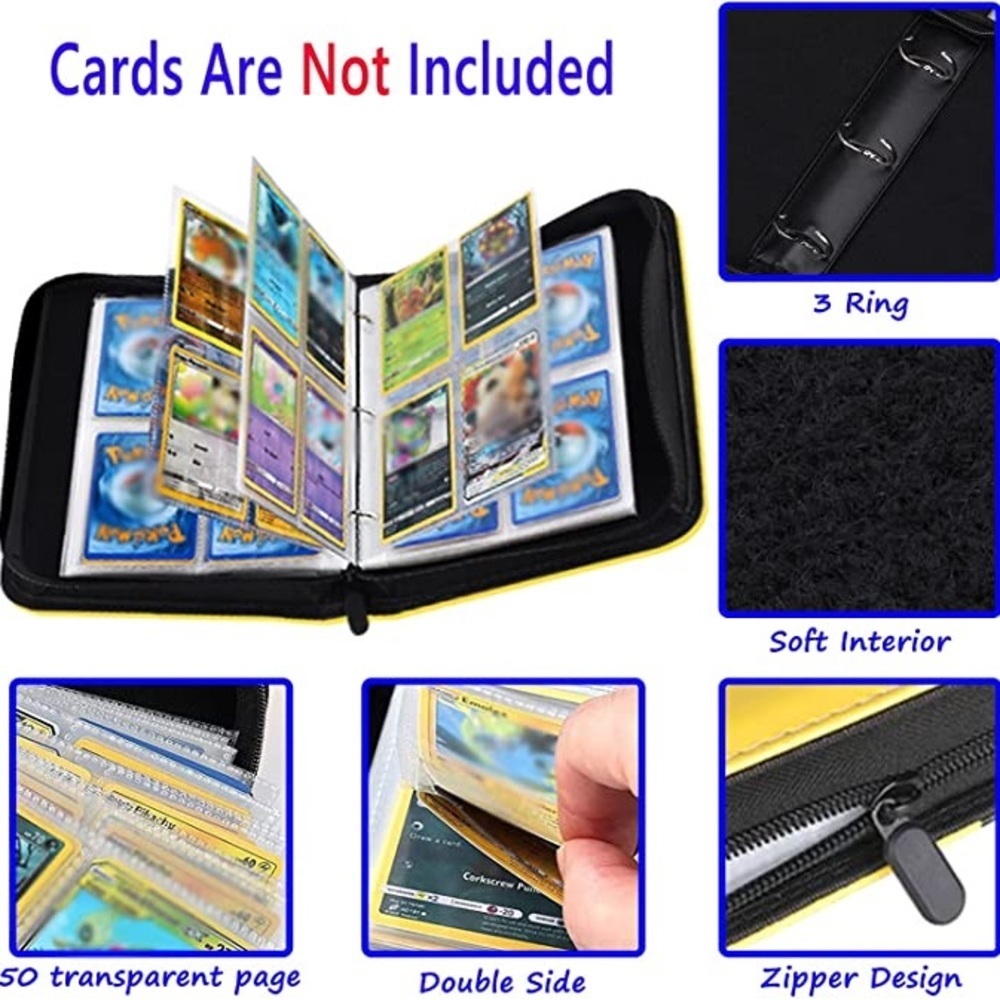 New Pokémon Card Binder, PU Case, 4 Pocket, 400 Cards - Picture 5 of 7